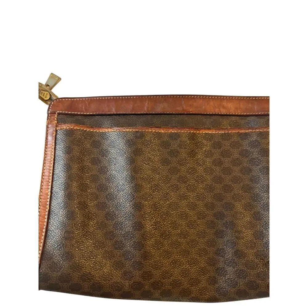 Celine Brown Patterned Toiletry Bag